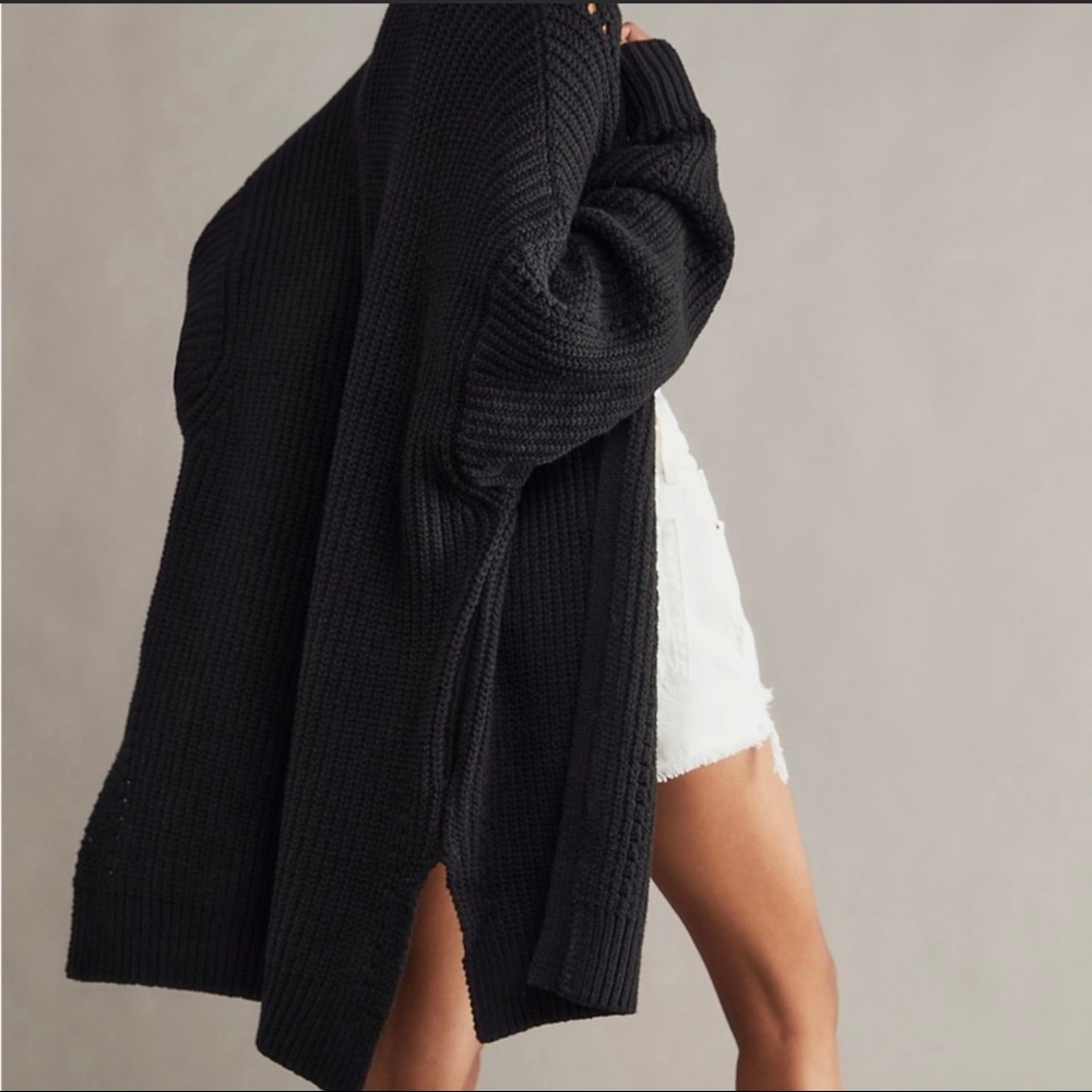 Free People black Nightingale cardigan NWOT small